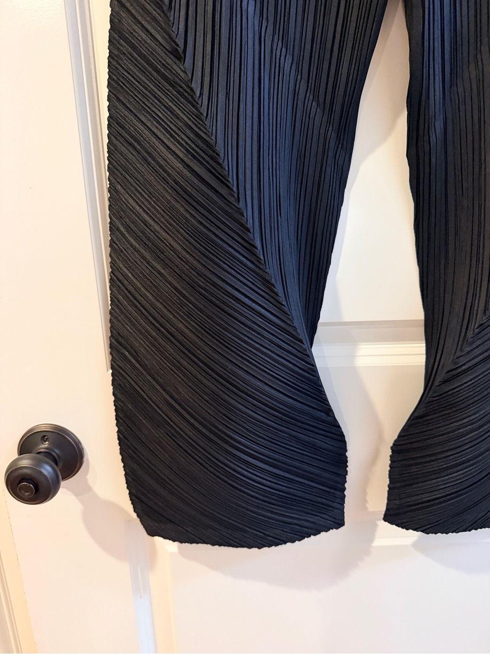 Pleats please Issey Miyake Navy Pleated Wide-Leg Pants FIRM PRICE - Picture 6 of 11